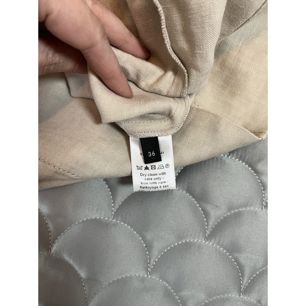JOSEPH linen Jackson Cargo Shift Dress Sz 36 US Sz 6 Khaki Color With Pockets - Picture 4 of 11